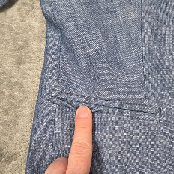 J Crew Blazer Womens 00 Petite Chambray Blue Holland Preppy Nautical Jacket - Picture 4 of 13